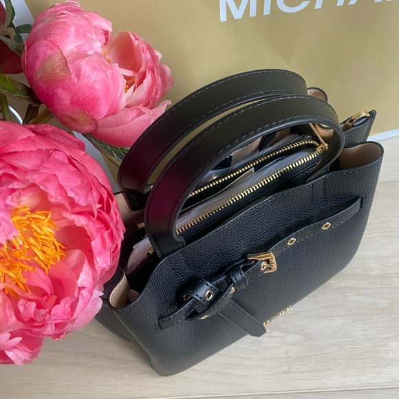 Michael Kors Small Emilia satchel purse bag black - Picture 8 of 10